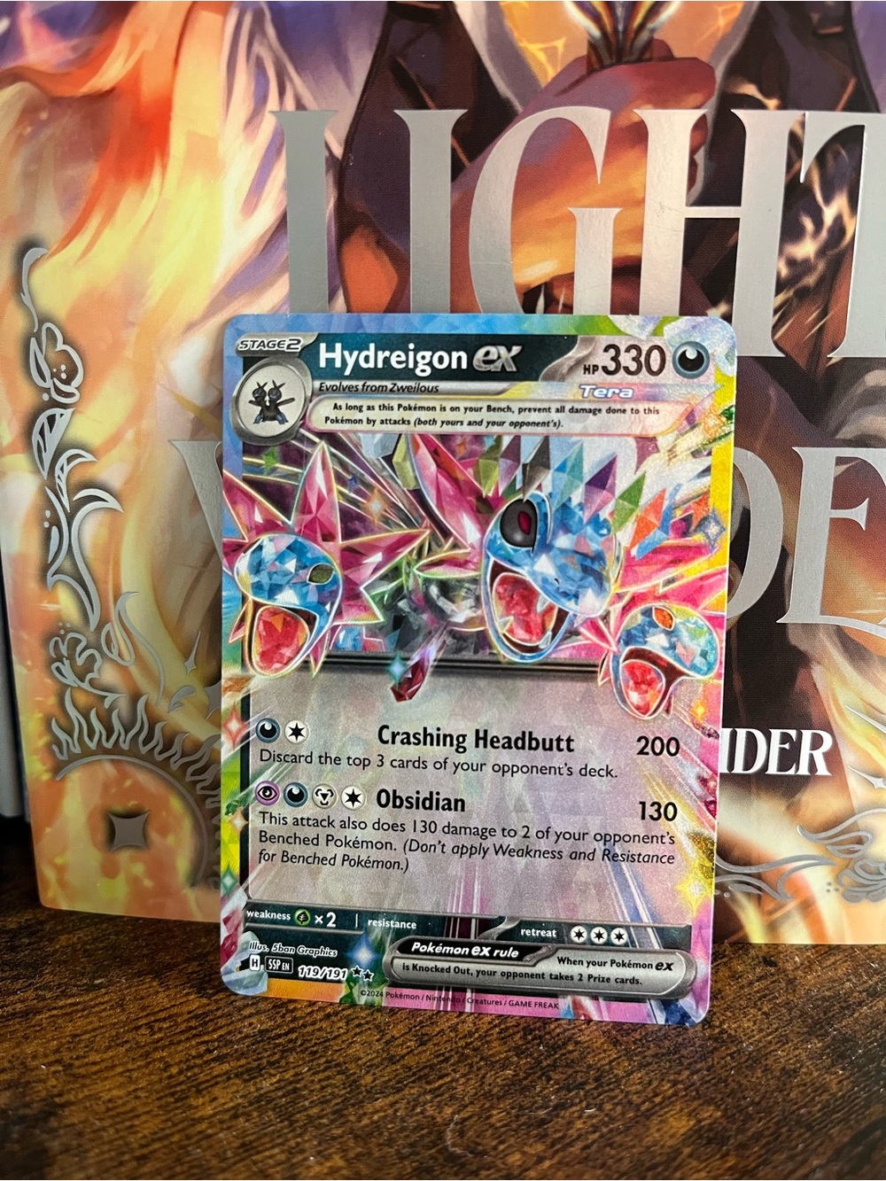 Hydreigon ex Holographic Pokemon Surging Sparks Double Rare Trading Card 119/191